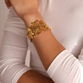 Golden Blossom Leaf Bracelet by Suryatra