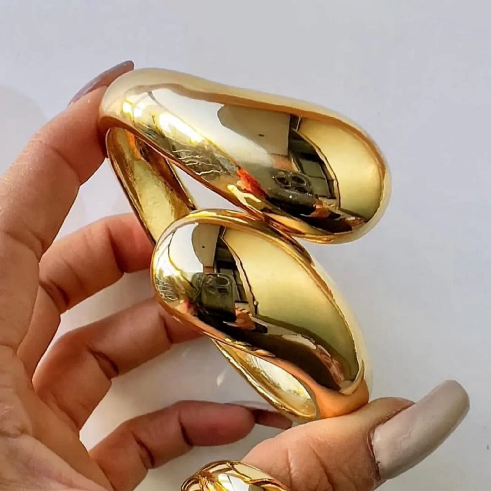 Luxe Sculpted Gold Cuff Bracelet by Suryatra