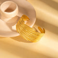 Golden Leaf Cuff Bracelet by Suryatra