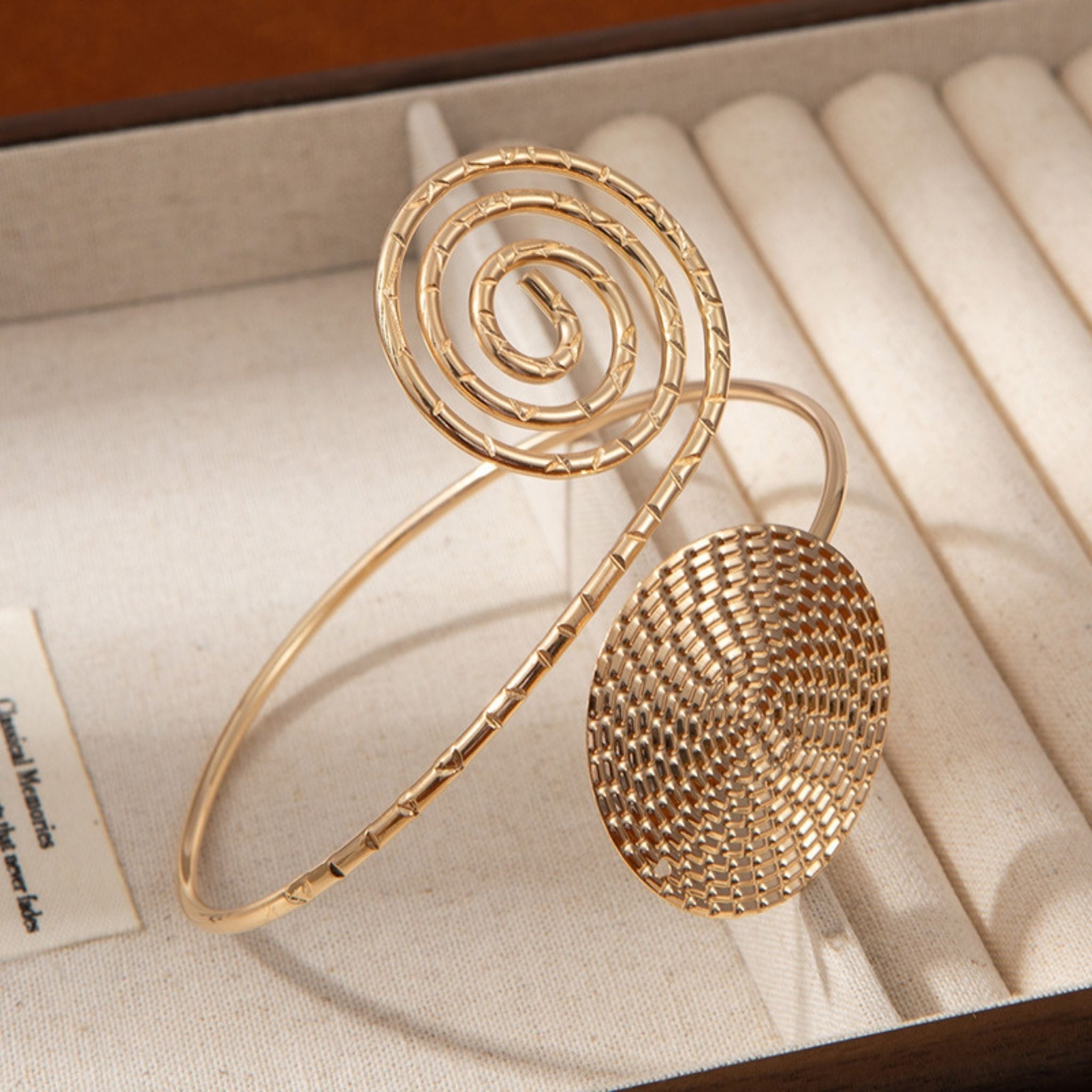 Golden Spiral Art Cuff by Suryatra