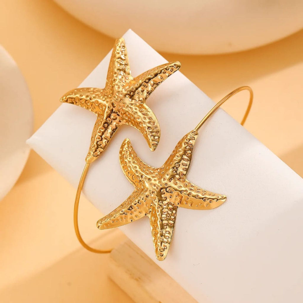 Golden Starfish Arm Cuff by Suryatra