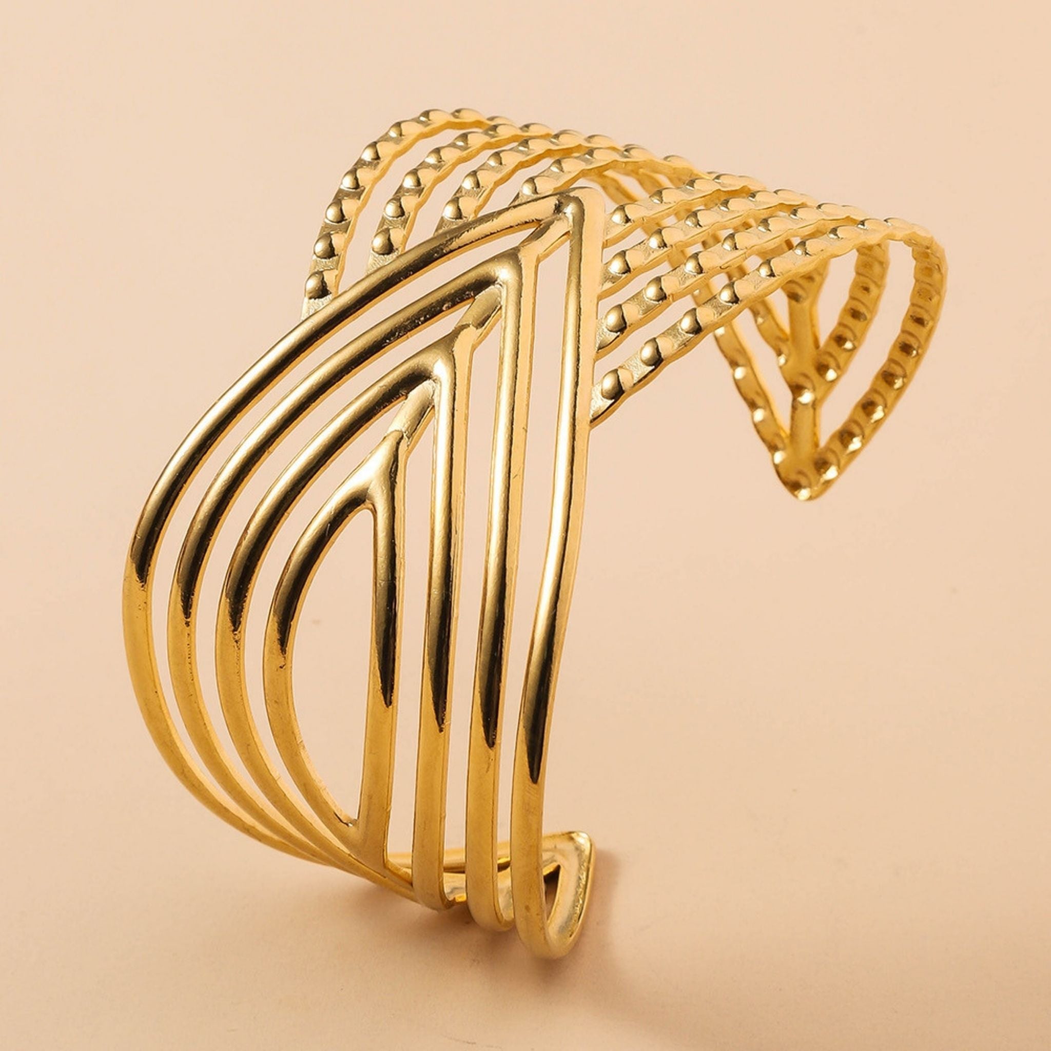 Golden Wave Cuff Bracelet by Suryatra