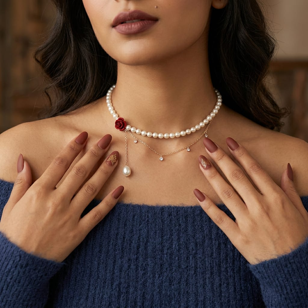 Gul-Noor Pearl Drop Choker by Suryatra
