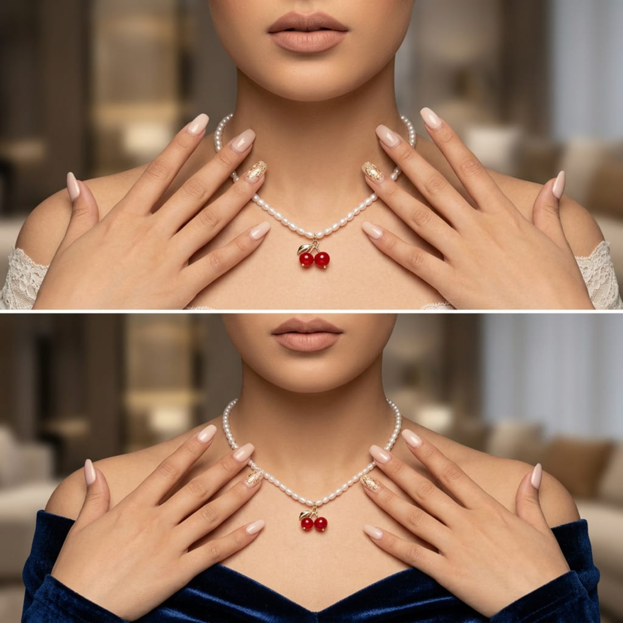 Cherry Noor Pearl Necklace by Suryatra