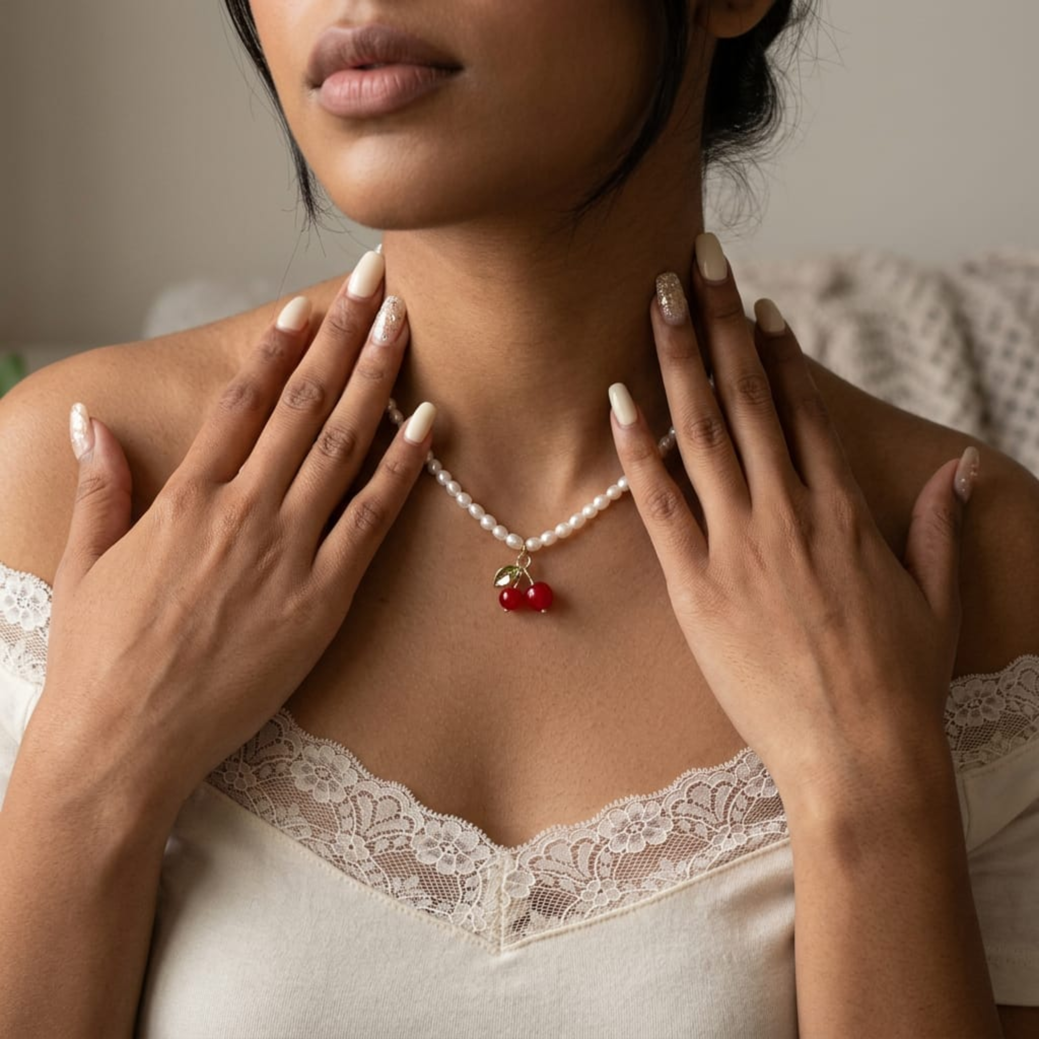 Cherry Noor Pearl Necklace by Suryatra