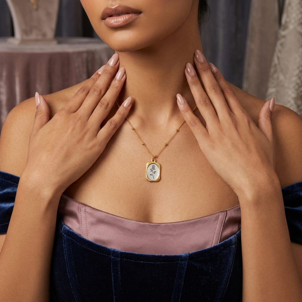Gul-Aaina Gold Pendant Necklace by Suryatra