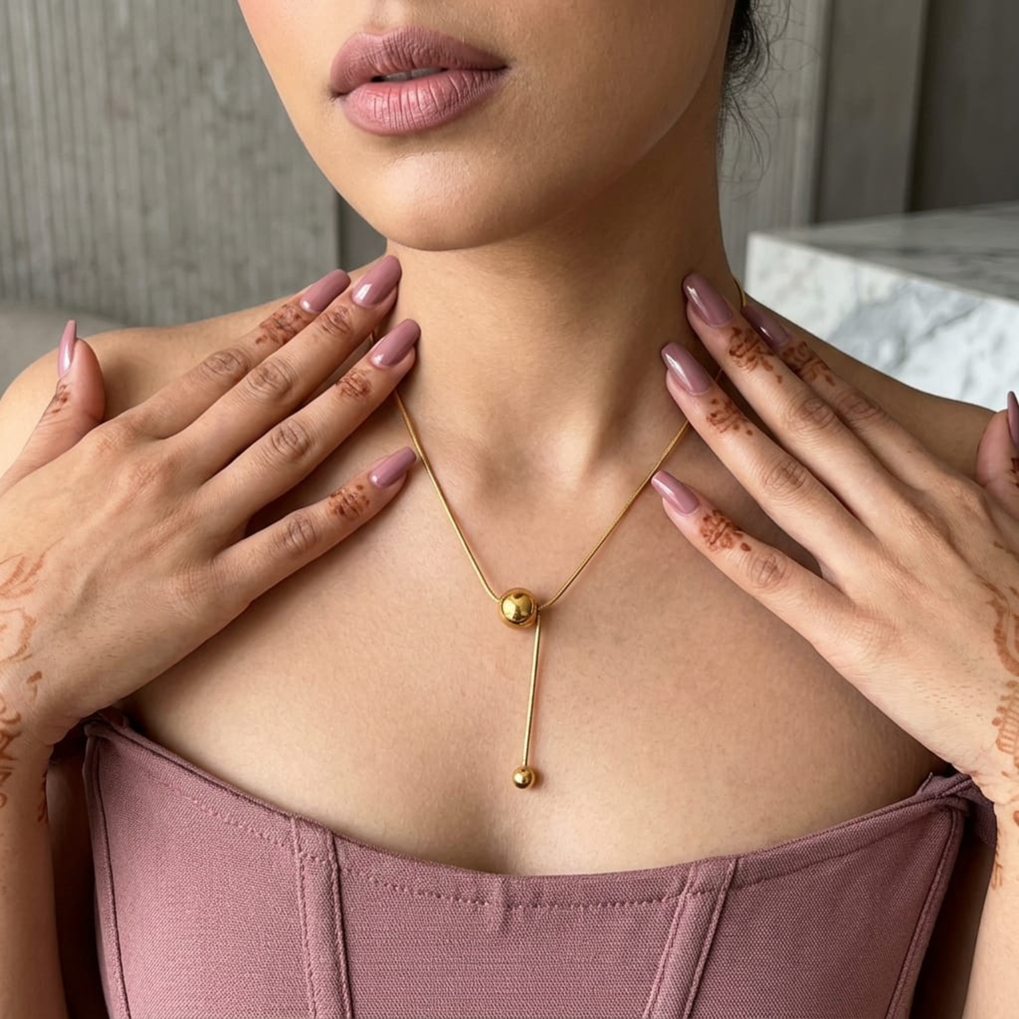 Noor Orb Drop Necklace by Suryatra