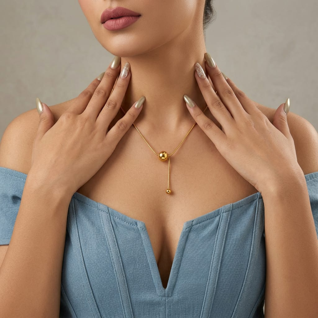 Noor Orb Drop Necklace by Suryatra