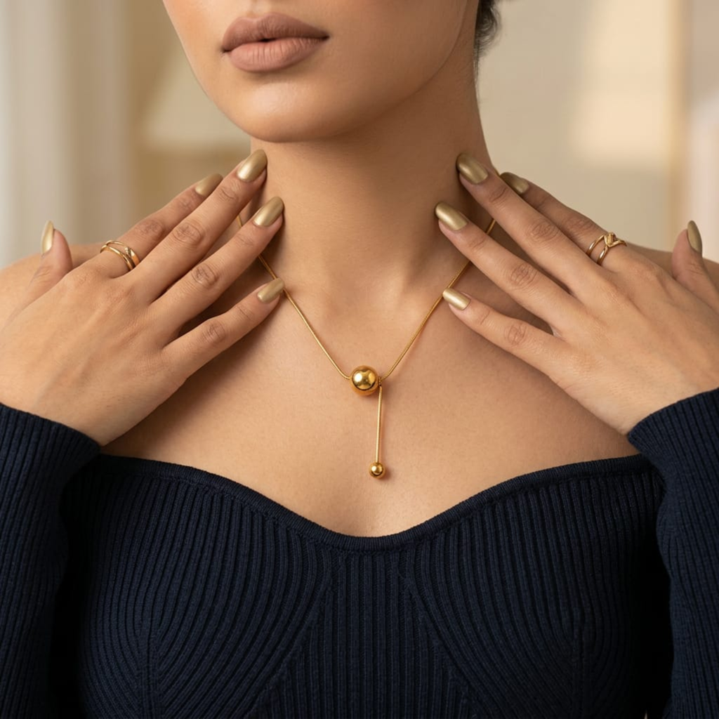 Noor Orb Drop Necklace by Suryatra
