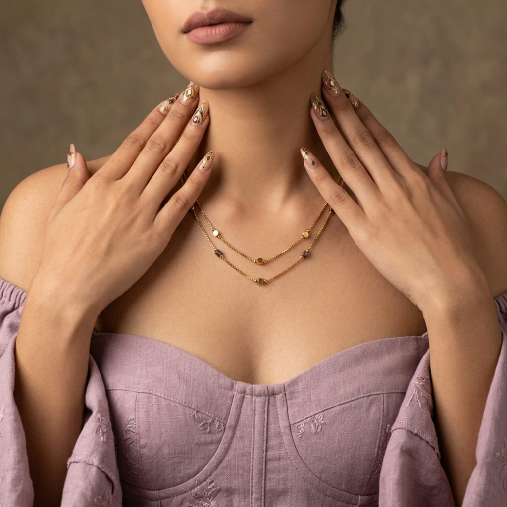 Aurelia Layered Gold Necklace by Suryatra