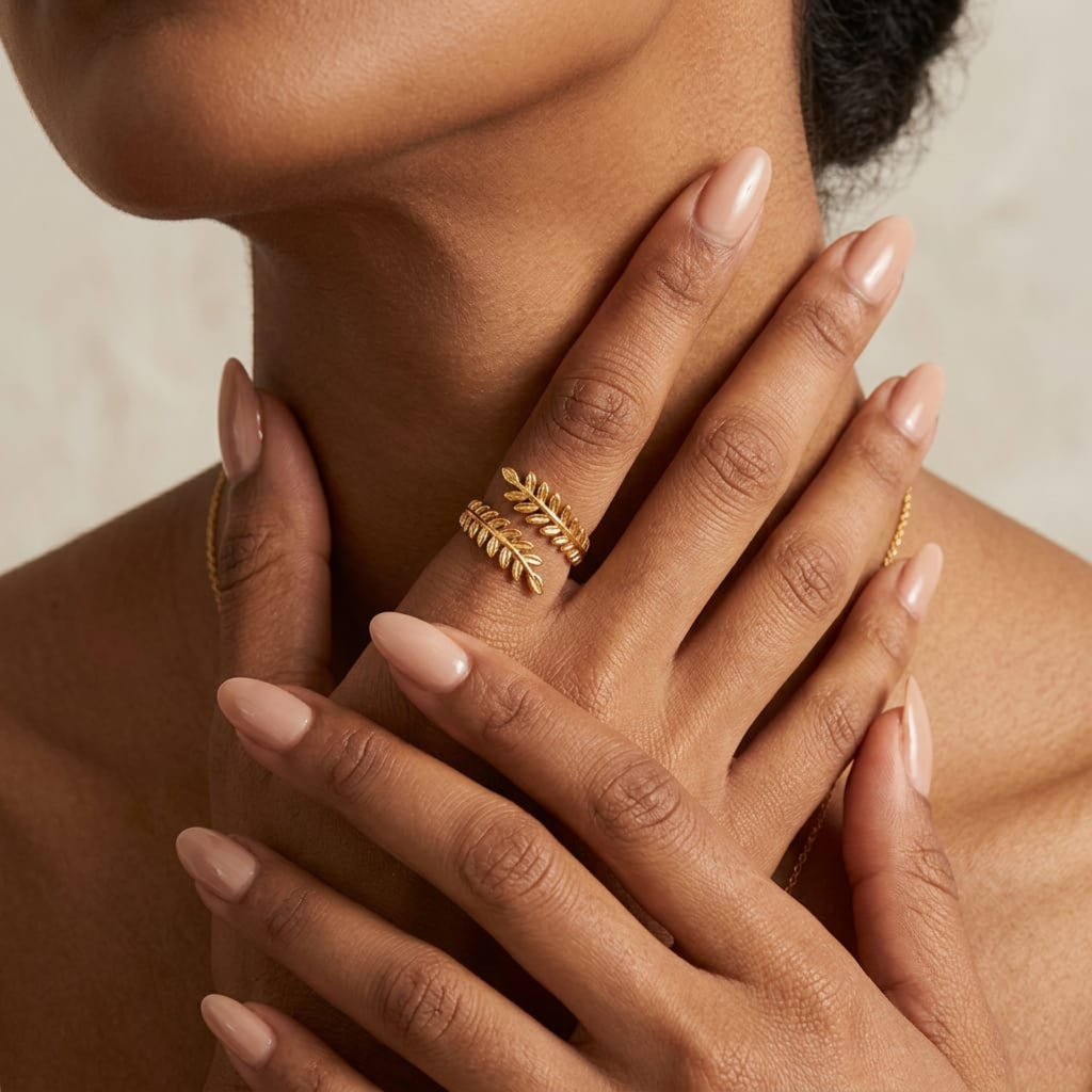 Vanya Leaf Wrap Ring by Suryatra
