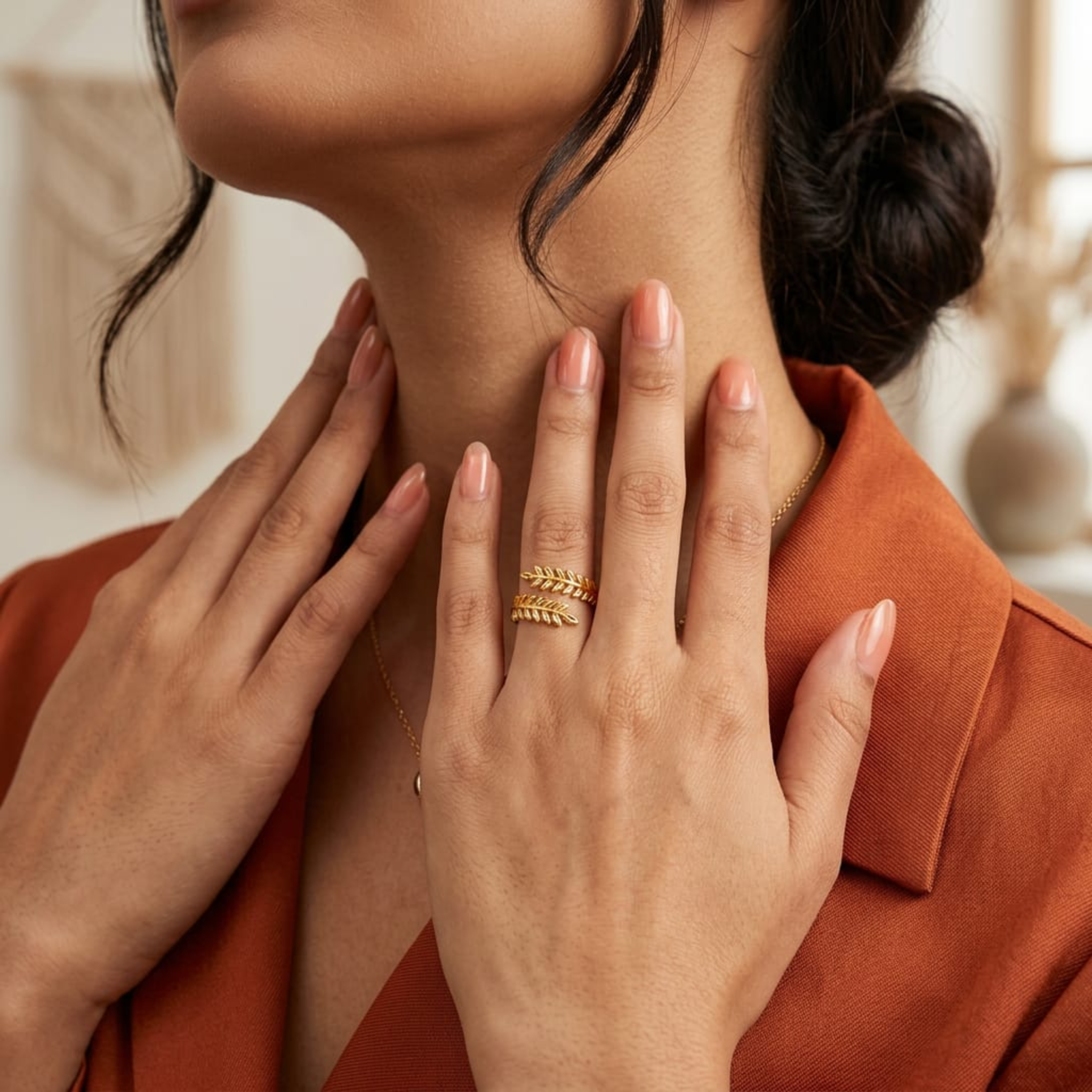 Vanya Leaf Wrap Ring by Suryatra