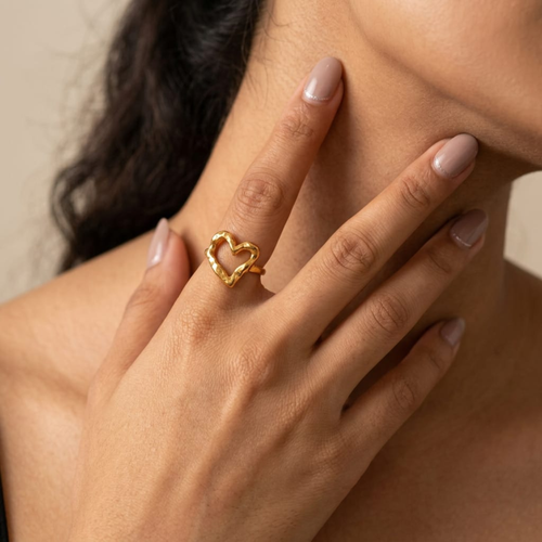 Amora Twin Heart Ring by Suryatra