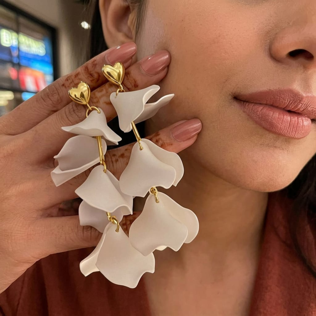 Amora Petal Drop Earrings by Suryatra
