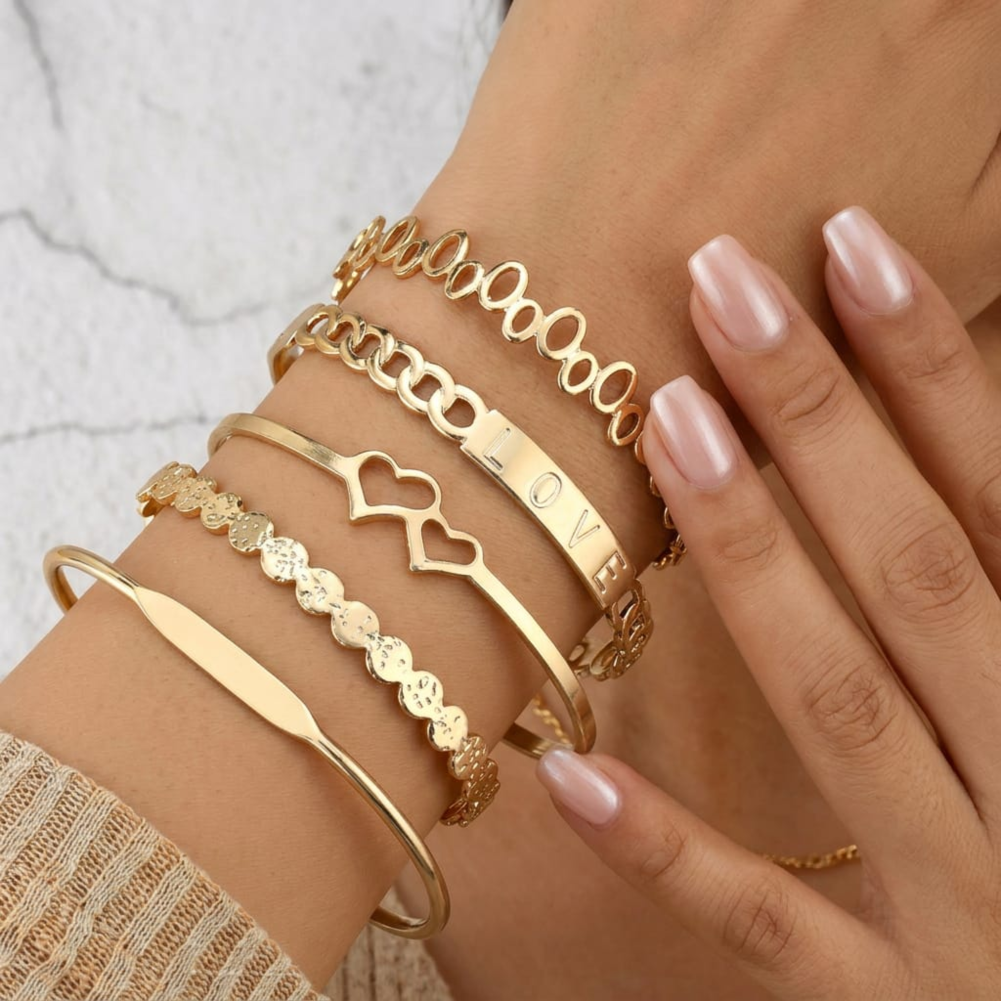 Amora Luxe Stacked Bracelet Set by Suryatra