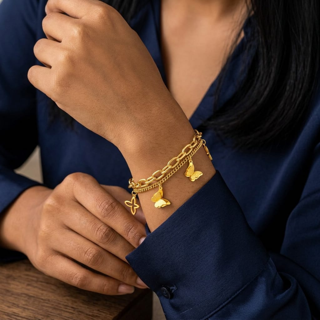 Flutter Charm Layered Bracelet by Suryatra