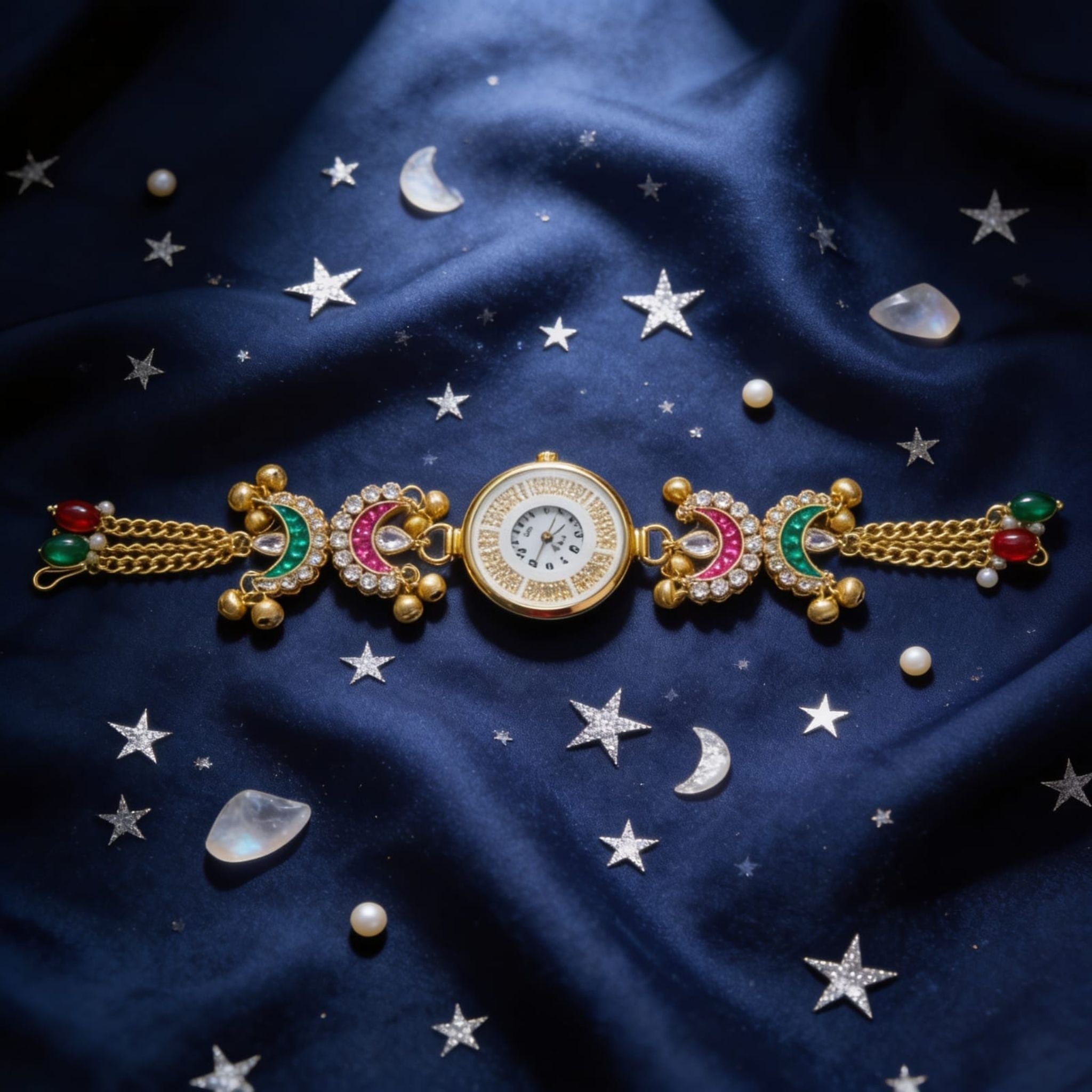 Celestial Kundan Chain Watch By Suryatra