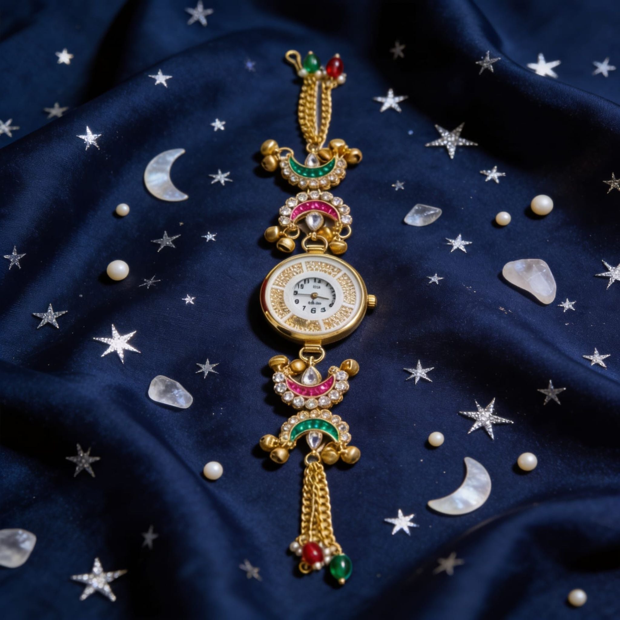 Celestial Kundan Chain Watch By Suryatra