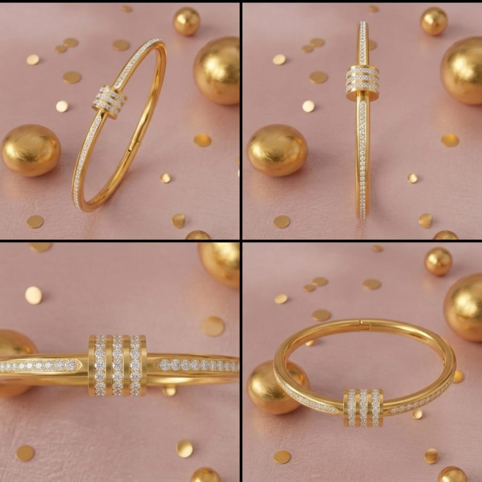 Celeste Crystal Lock Bangle by Suryatra