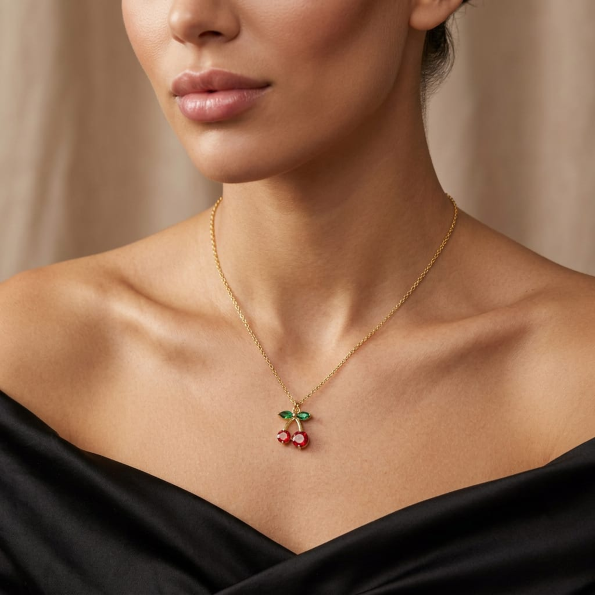 Cherry Charm Necklace by Suryatra