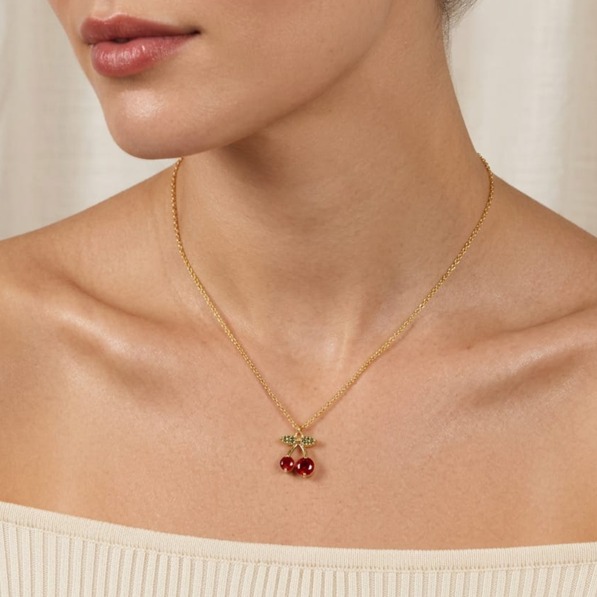 Cherry Charm Necklace by Suryatra
