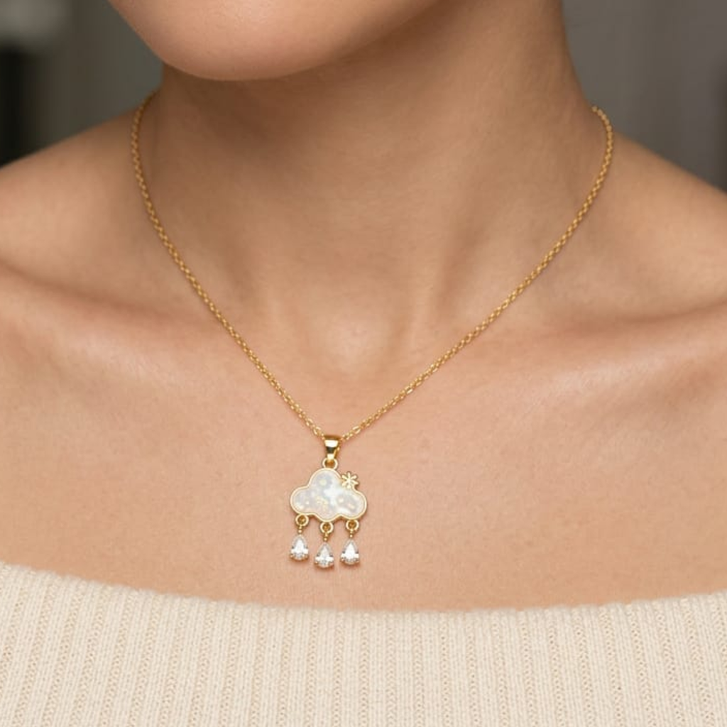 Cloud Drop Charm Necklace by Suryatra