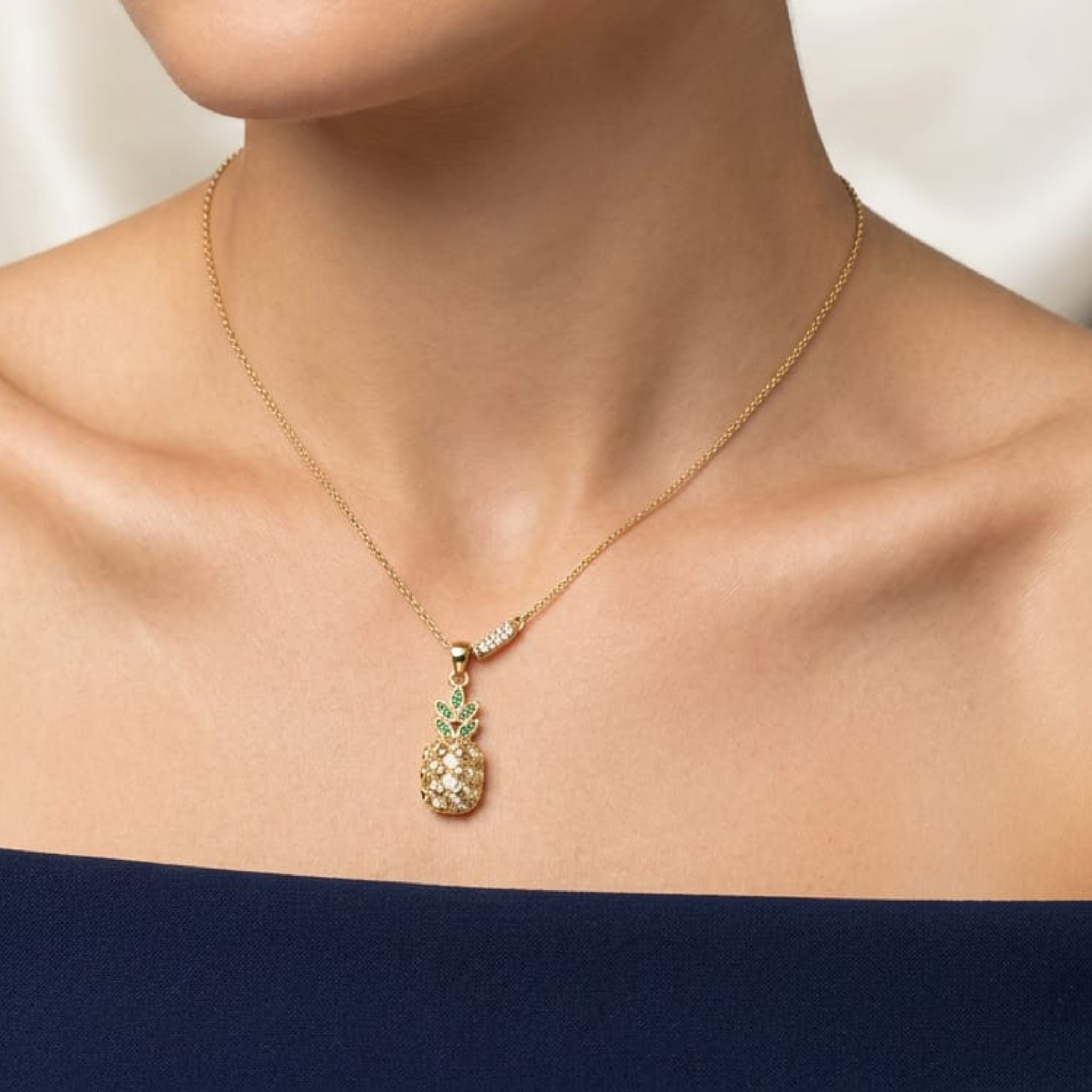 Golden Pine Luxe Pendant Necklace