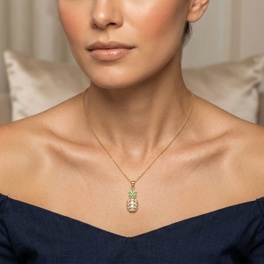 Golden Pine Luxe Pendant Necklace