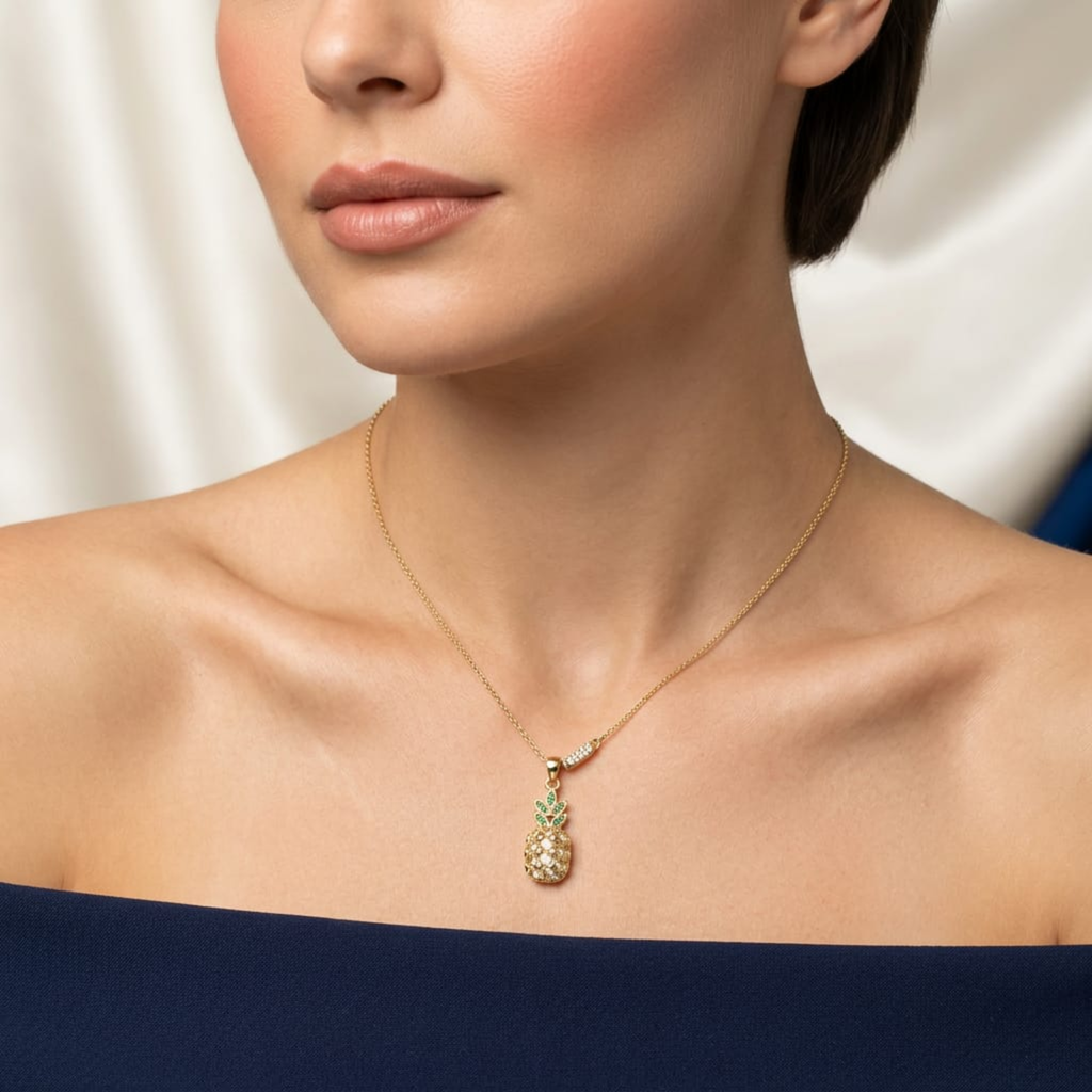 Golden Pine Luxe Pendant Necklace