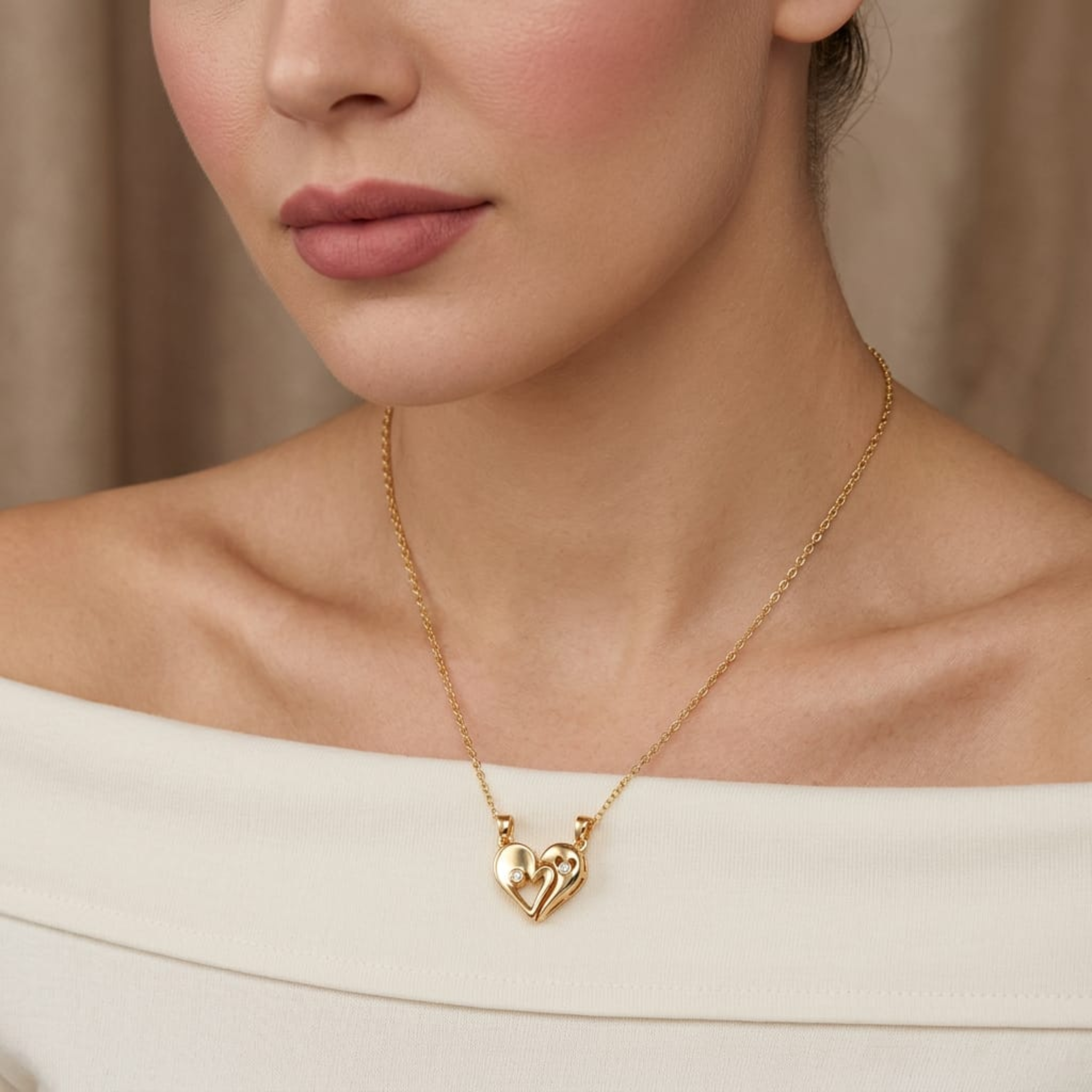 Twin Soul Heart Pendant Necklace
