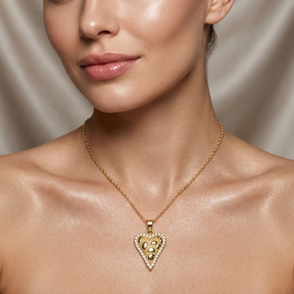 Luxe Openwork Heart Pendant Necklace