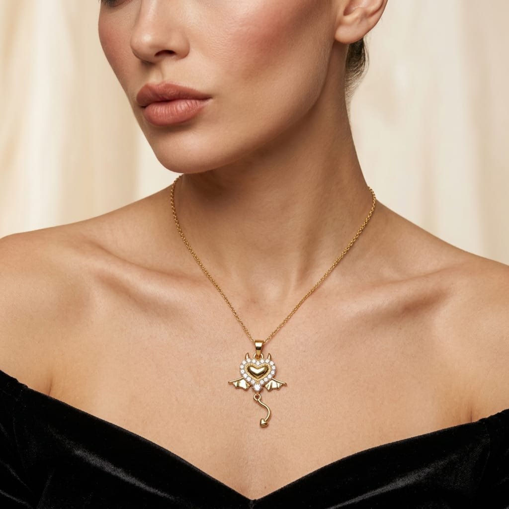 Cupid Charm Heart Pendant Necklace