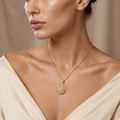 Celestial Crescent Moon Pendant Necklace