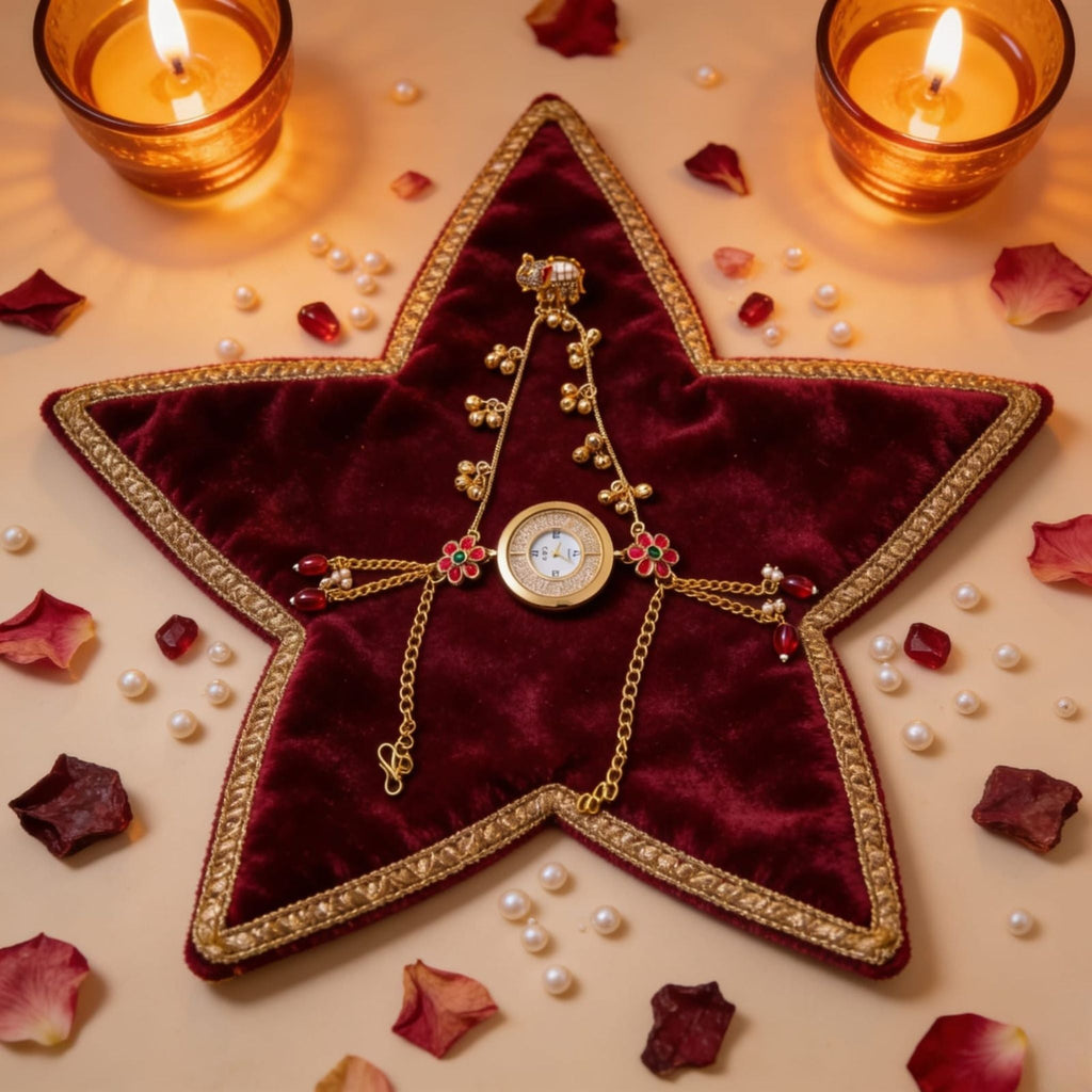 Royal Bridal Kundan Chain Watch By Suryatra