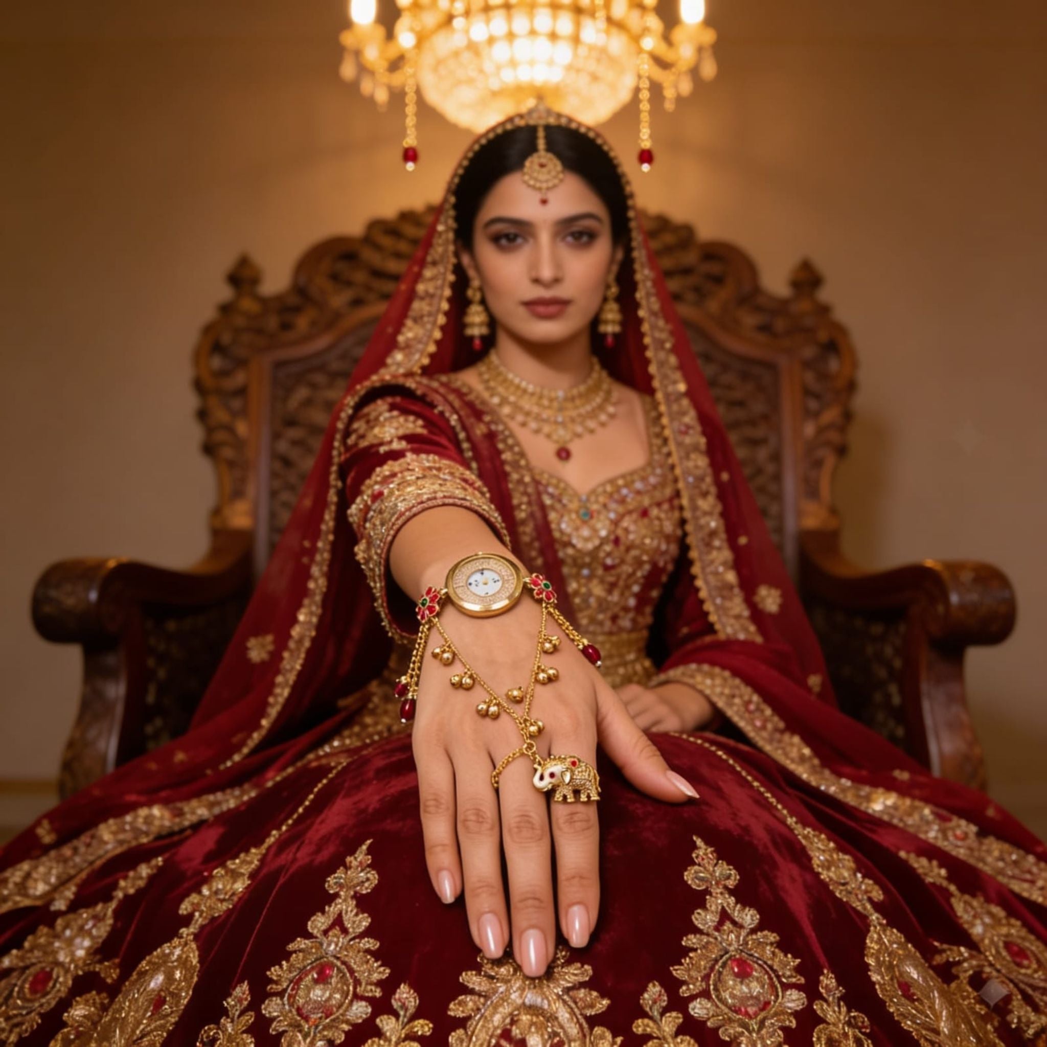 Royal Bridal Kundan Chain Watch By Suryatra