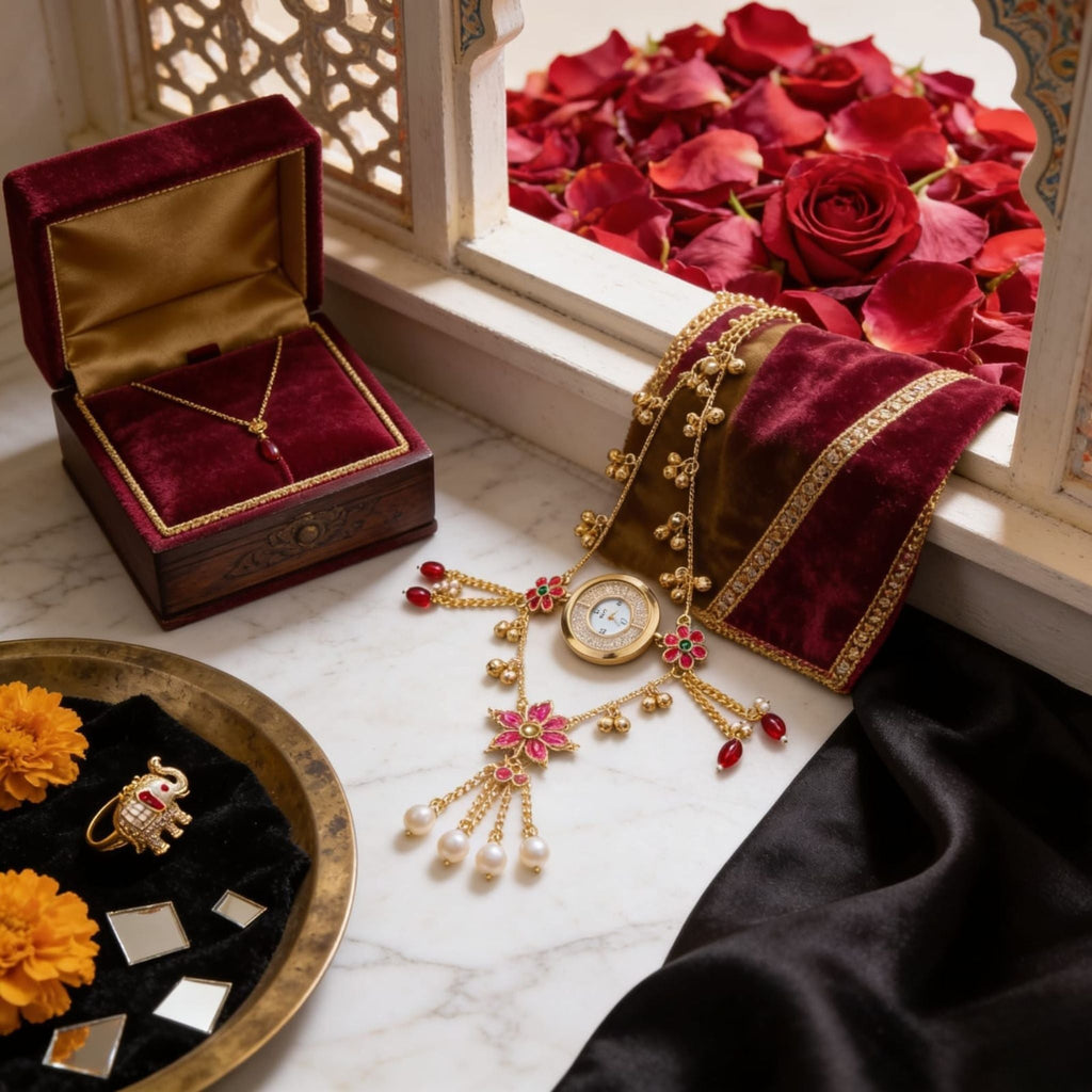 Royal Bridal Kundan Chain Watch By Suryatra