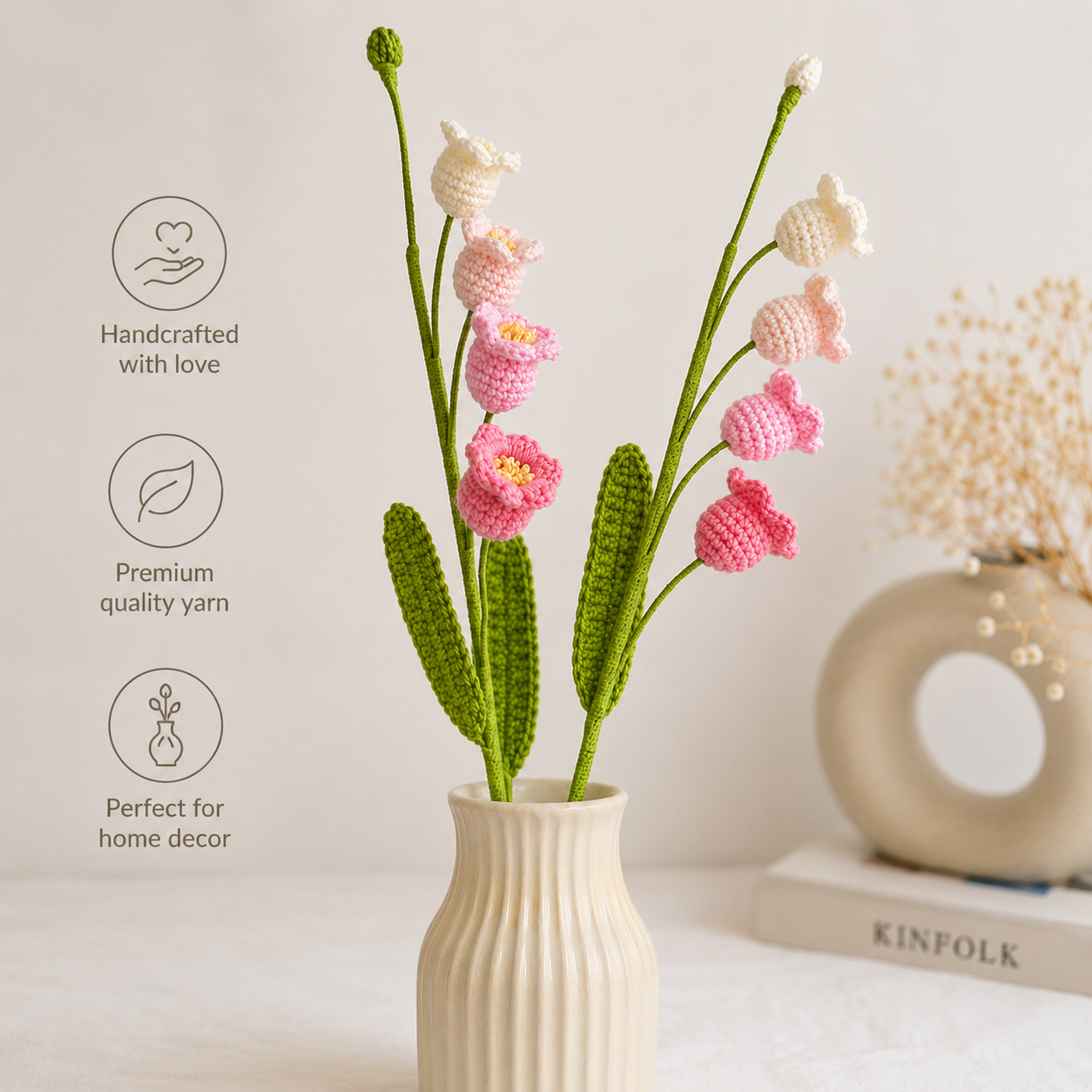 Blush Bloom Crochet Lily Stems by Suryatra