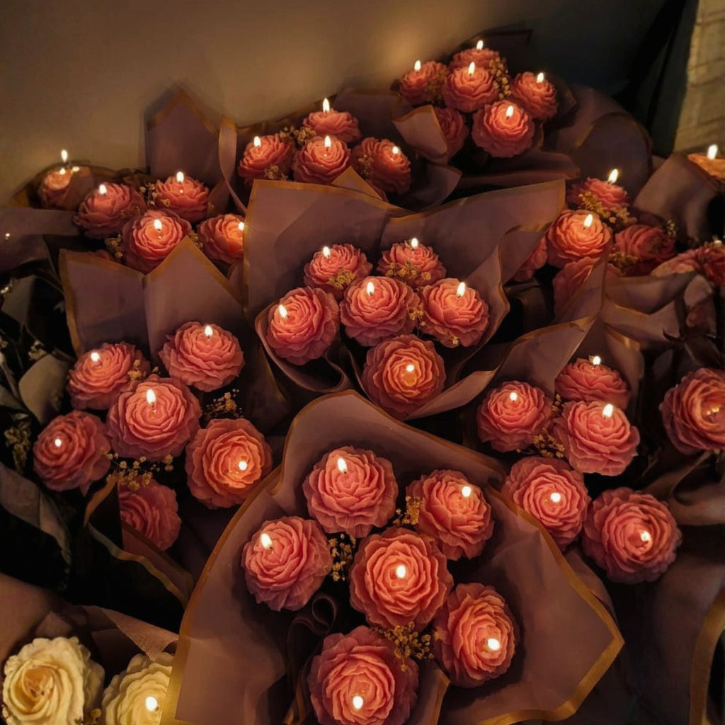 Royal Rose Glow Bouquet Candle Set by Suryatra