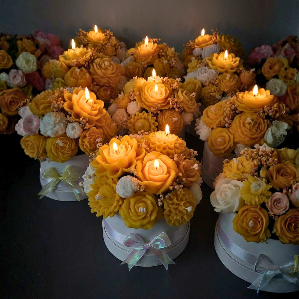 Golden Bloom Bouquet Candle by Suryatra