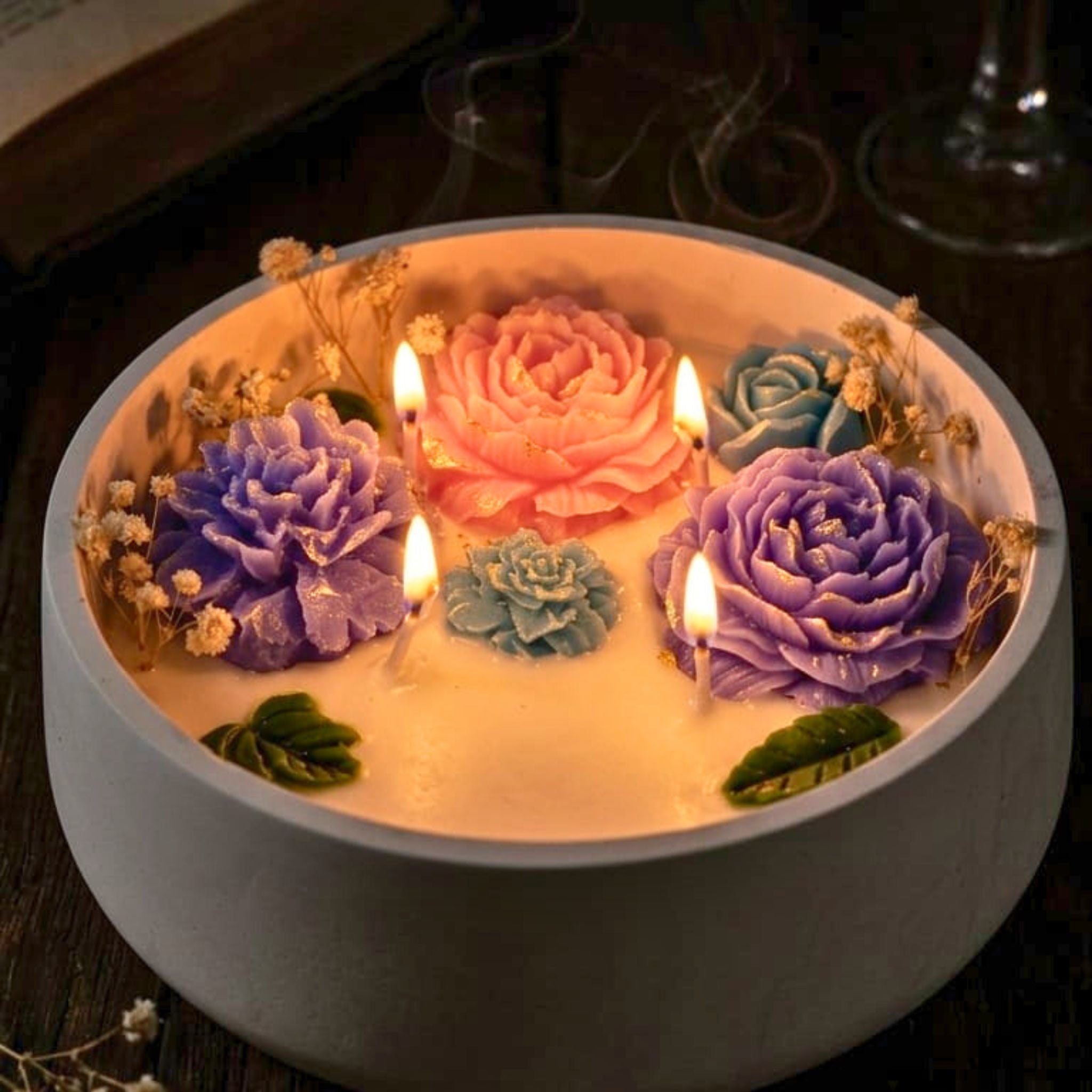 Floral Harmony Candle Bowl by Suryatra