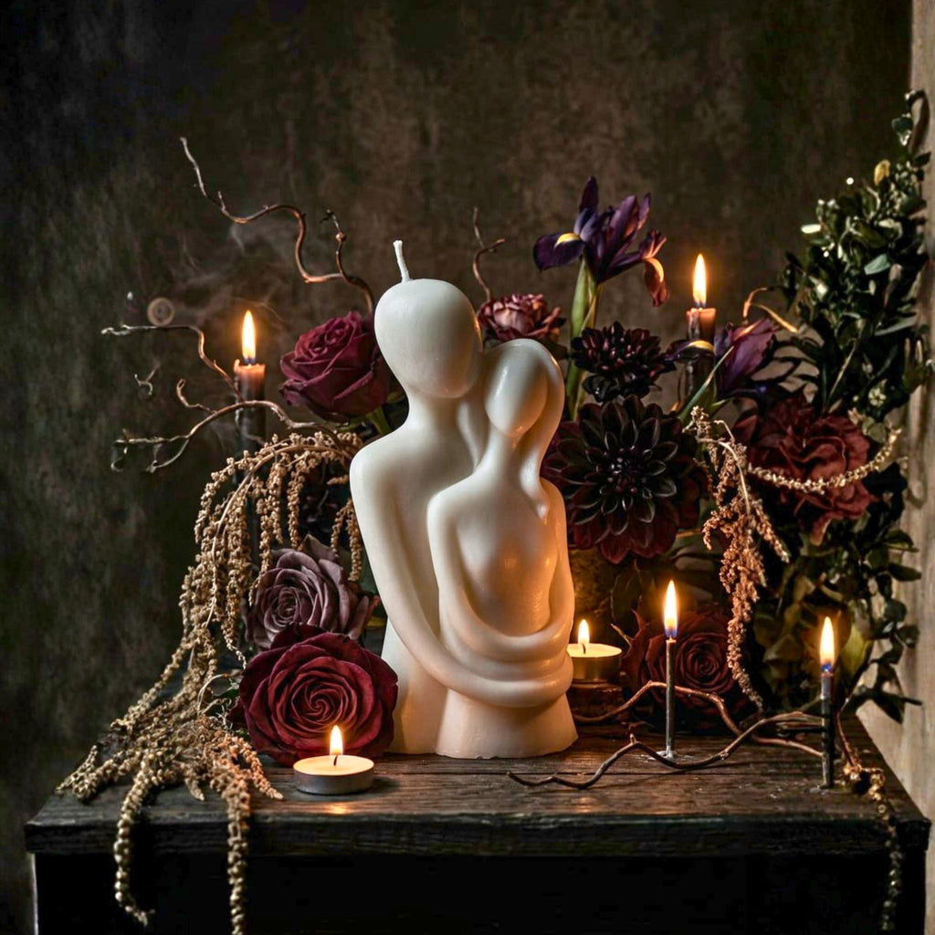 Eternal Embrace Couple Sculpture Candle by Suryatra