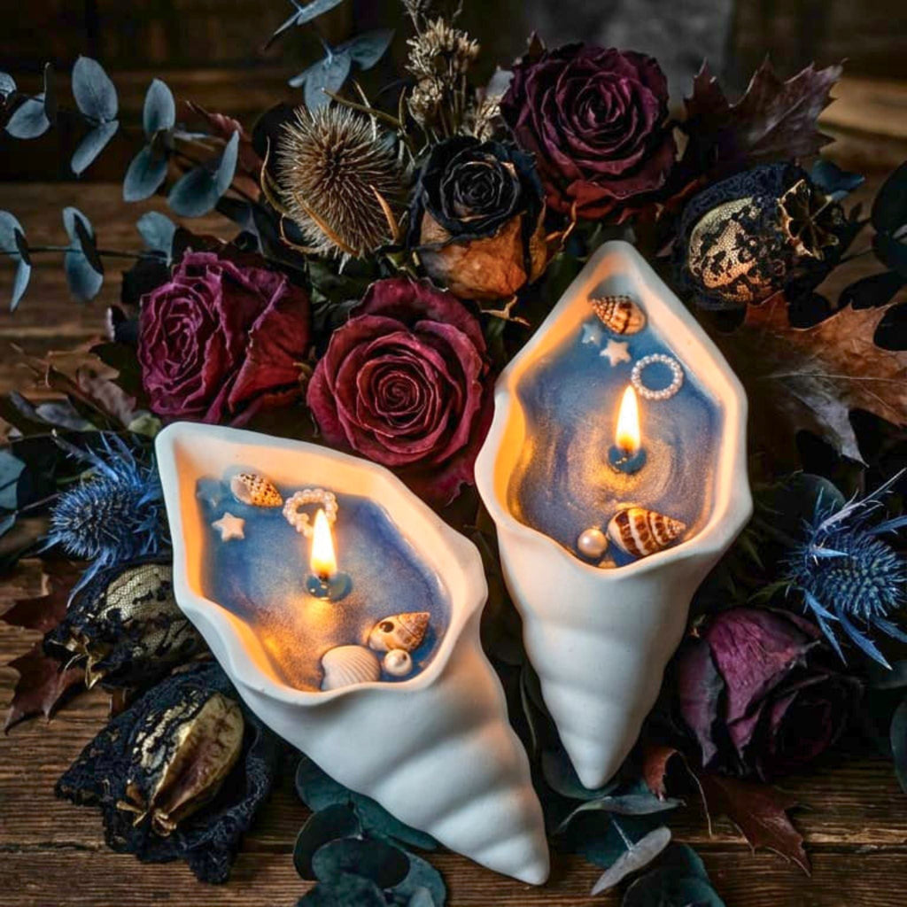 Ocean Whisper Seashell Candle by Suryatra