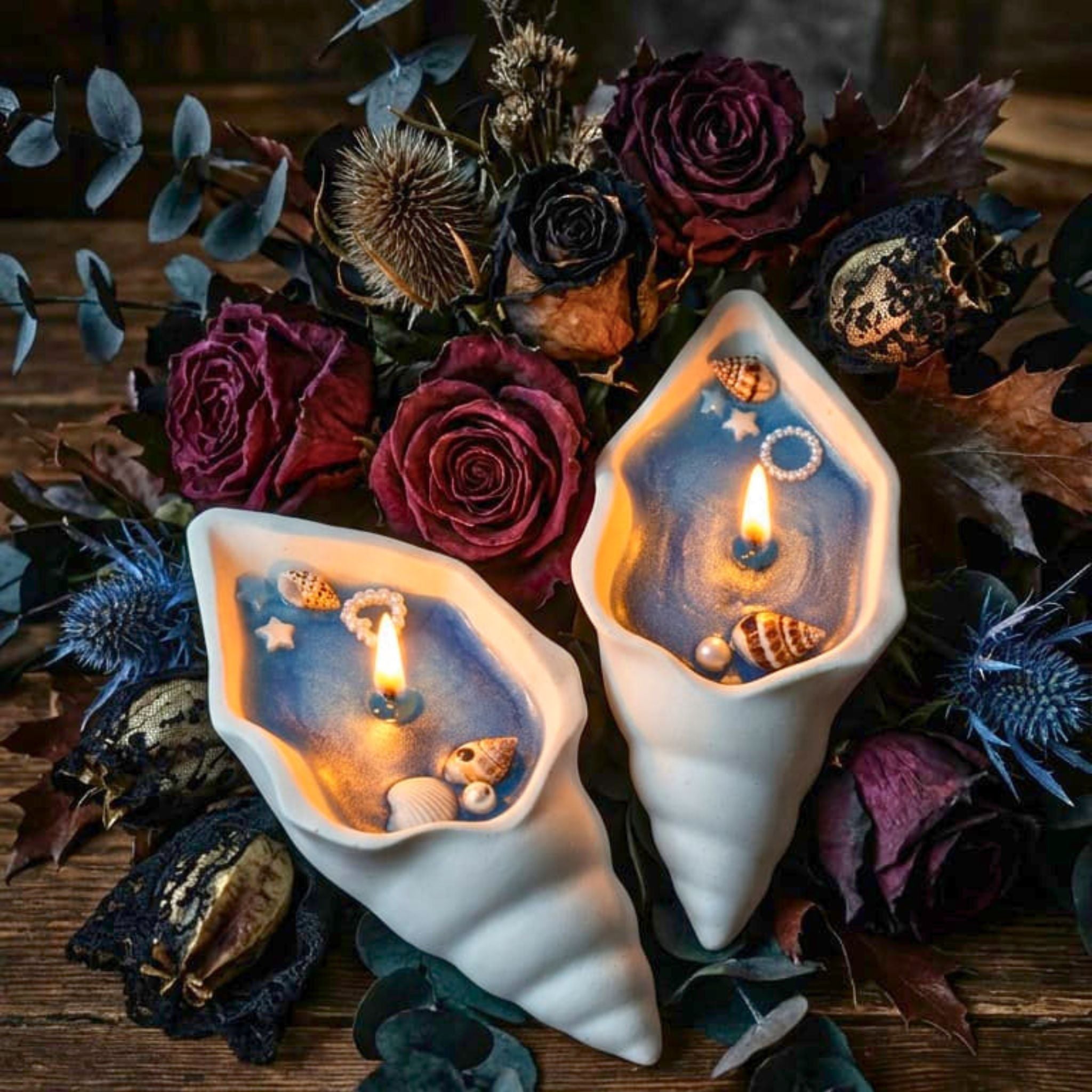Ocean Whisper Seashell Candle by Suryatra