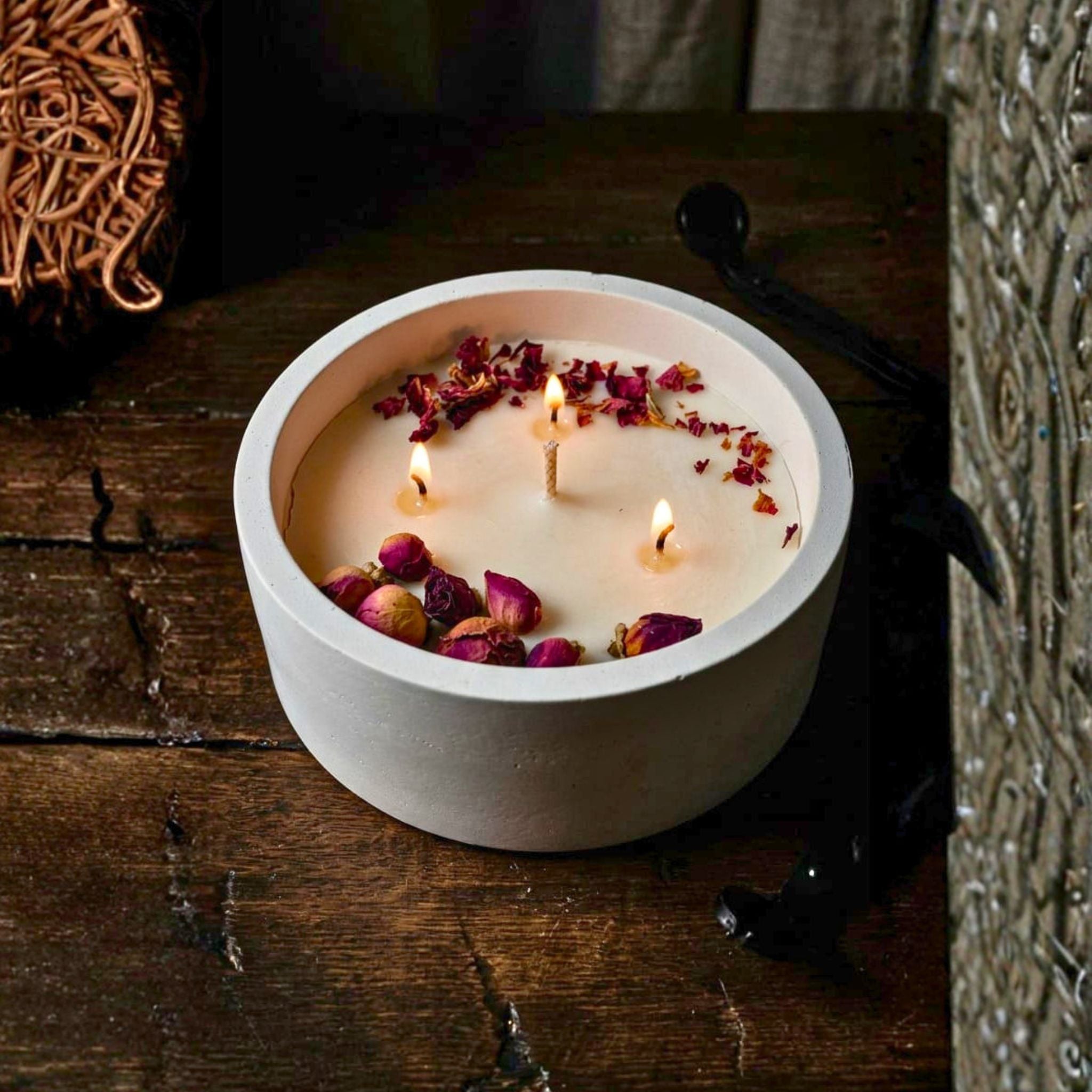 Rose Serenity Bowl Candle by Suryatra