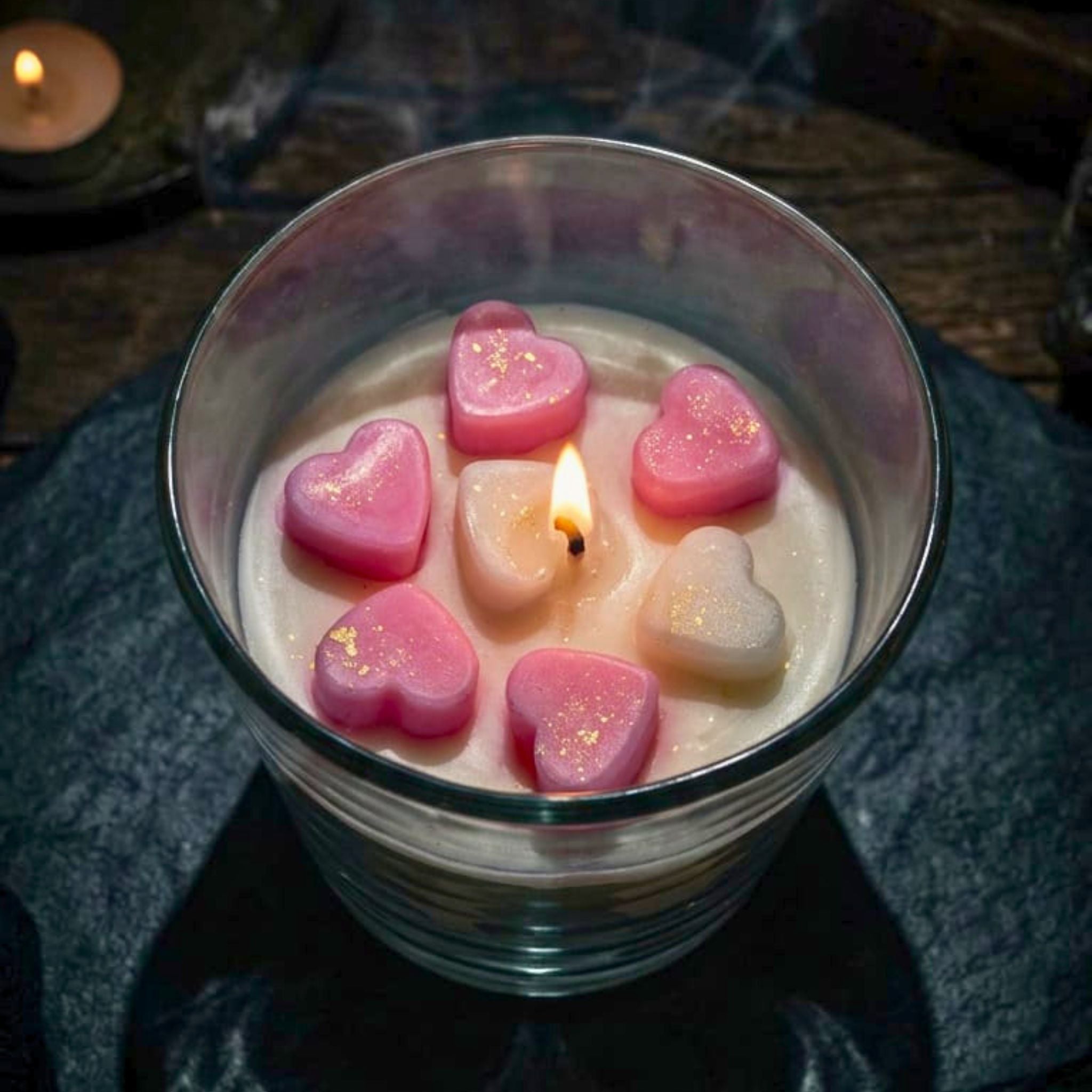 Blush Hearts Glow Candle by Suryatra