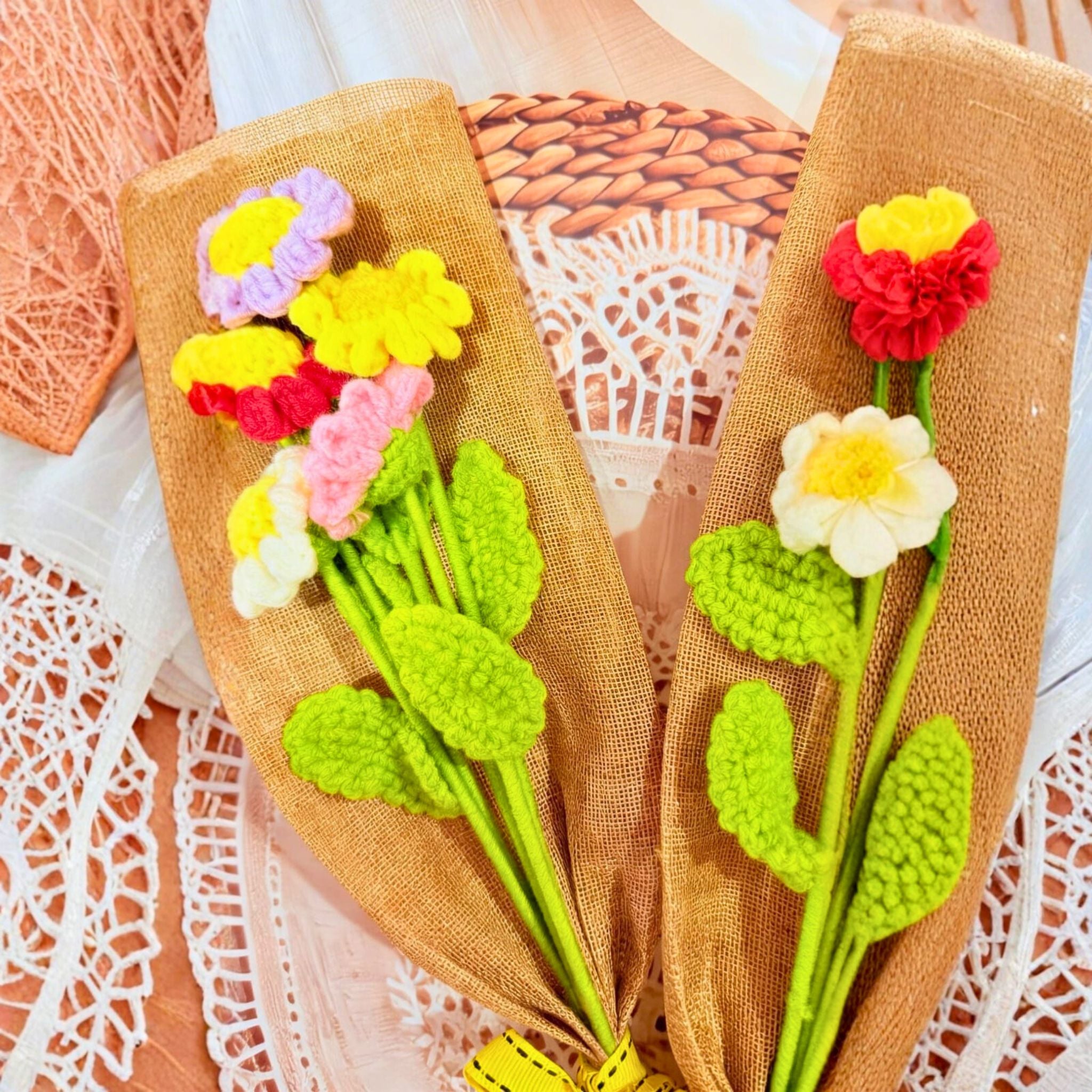 Burlap Wrapped Wildflower by Suryatra