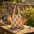 Convertible Tote (16*20 size) Yellow Pattern by Suryatra