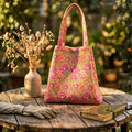 Convertible Tote (16*20 size) Pink and Red Pattern by Suryatra