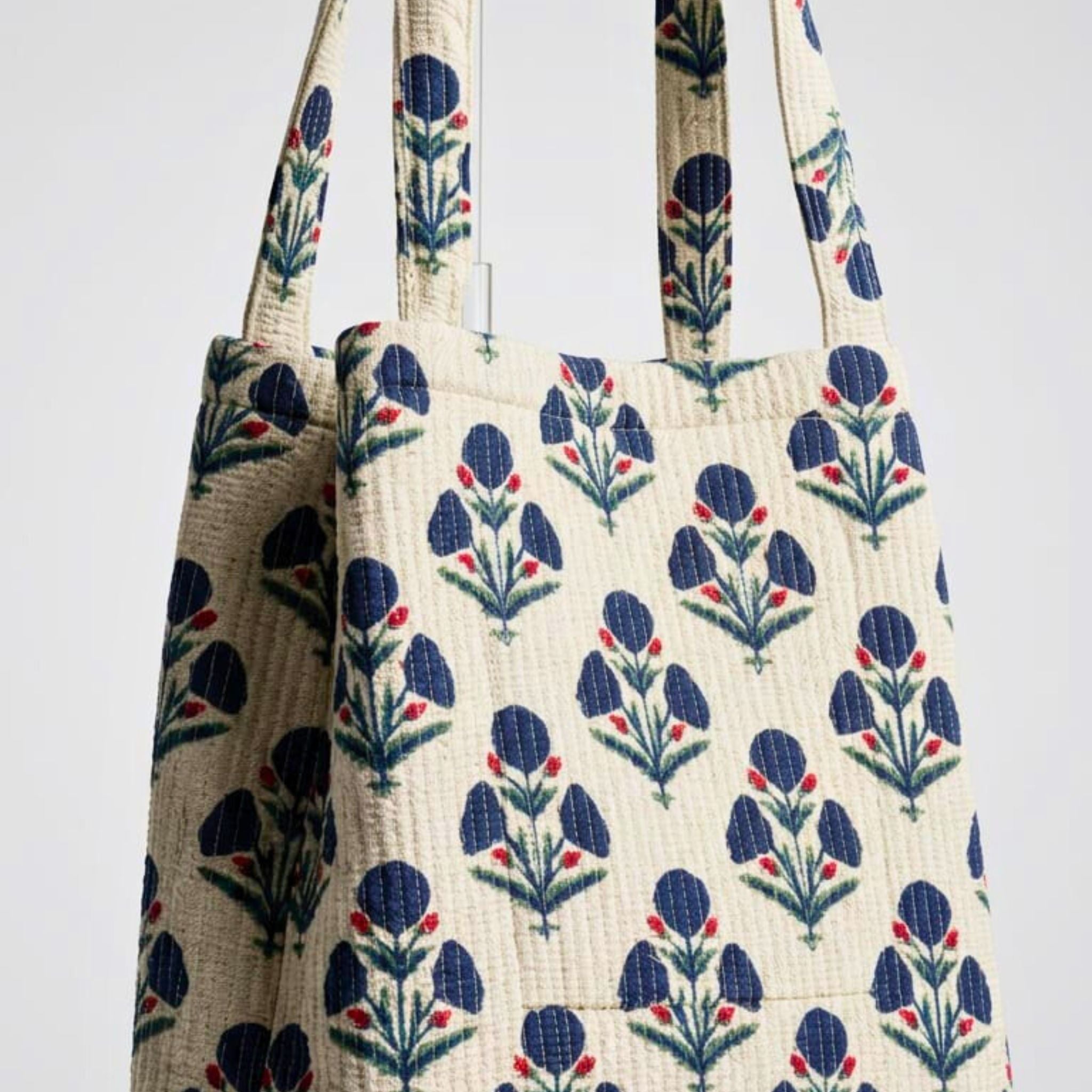 Convertible Tote (16*20 size) off white Pattern by Suryatra