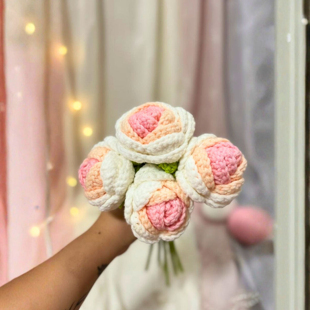 Creamy Peach Ombre Peonies (Set of 3) by Suryatra